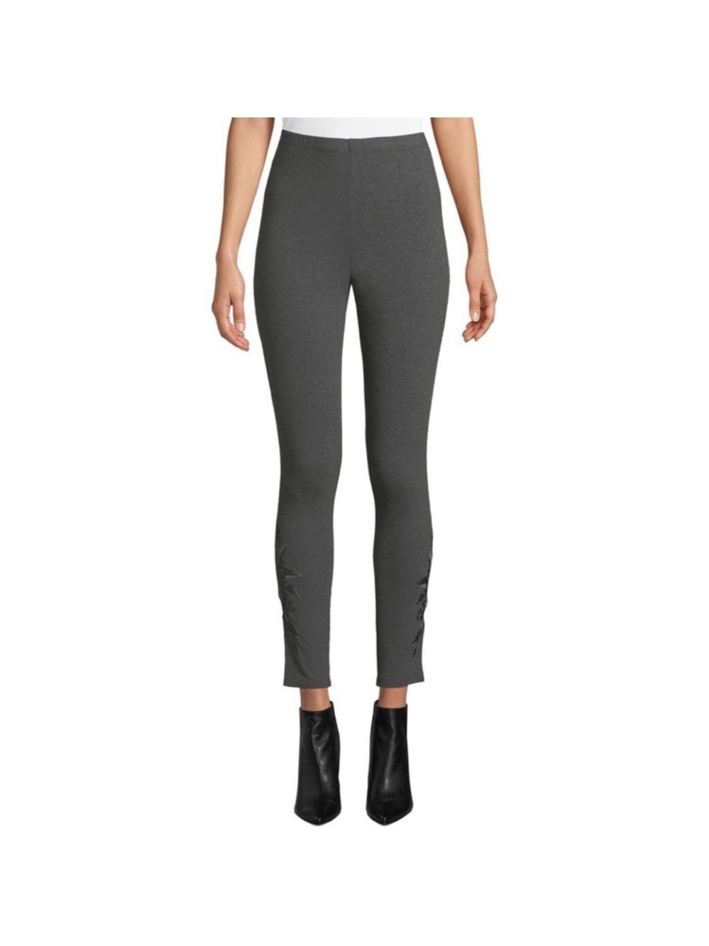 JW Los Angeles grey embroidered leggings size xs boho